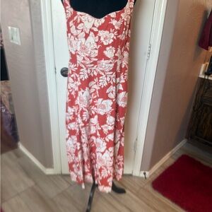 Floral Burnt Orange and Cream Women's Dress